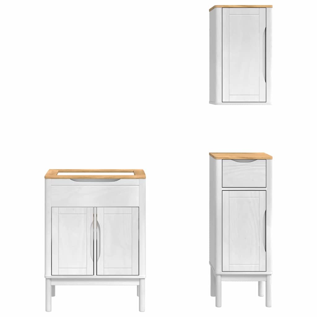 Badezimmermöbel-Set FLORO 3 stk. Weiß 60 x 40 x 80 cm
