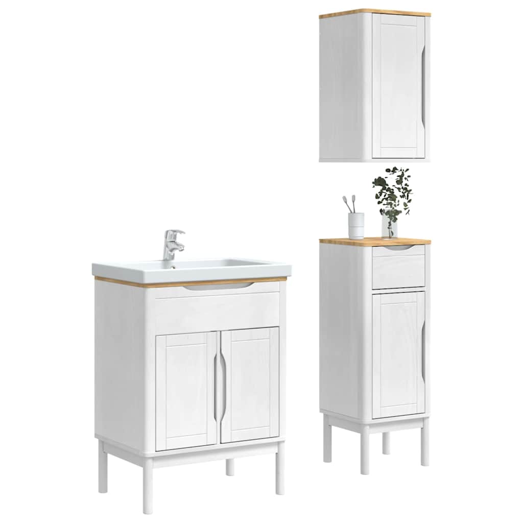 Badezimmermöbel-Set FLORO 3 stk. Weiß 60 x 40 x 80 cm