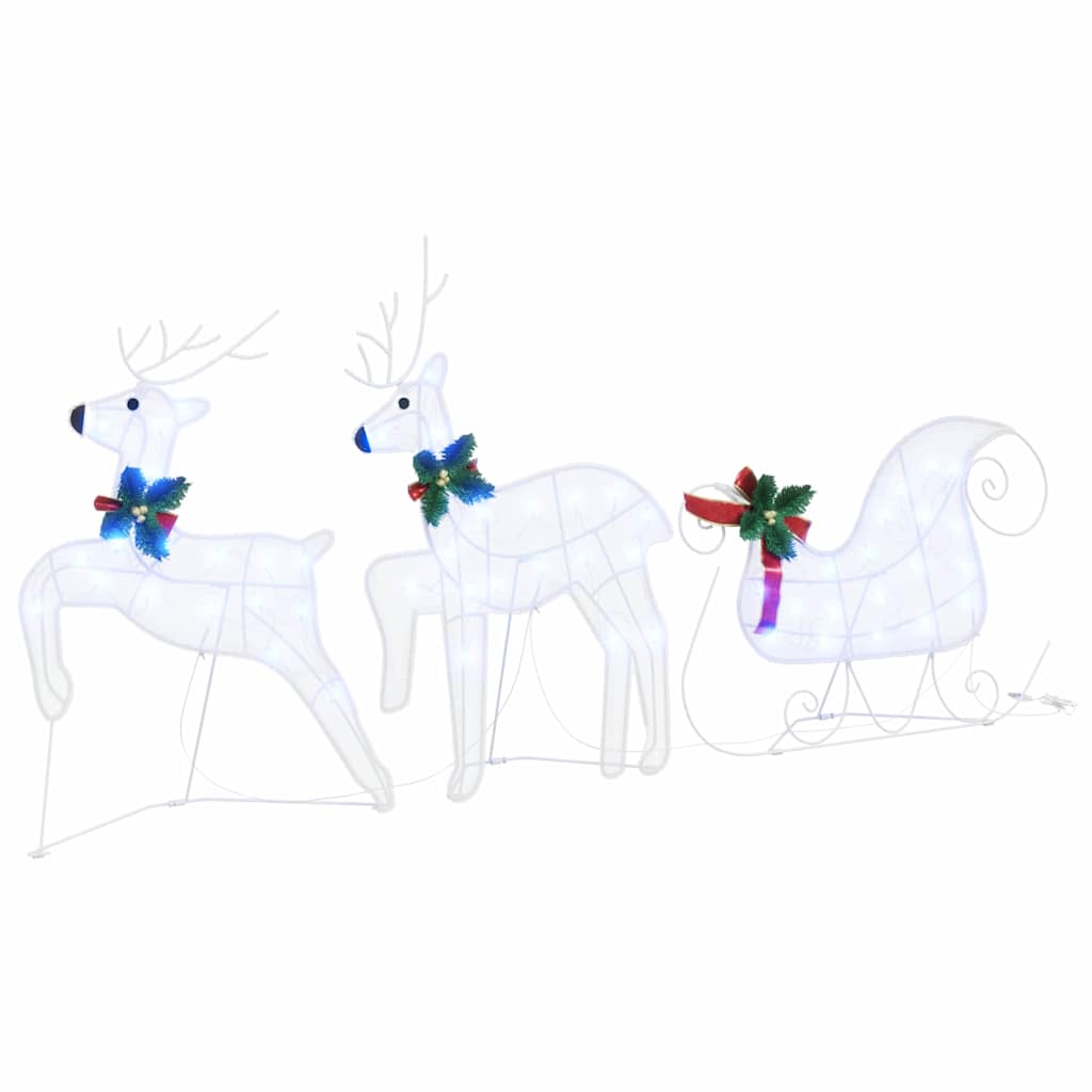 LED Rentiere 5 stk. Weiß 43 x 18 x 66 cm Stoff