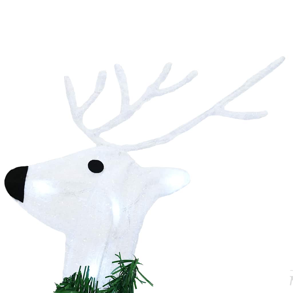 LED Rentiere 7 stk. Weiß 43 x 18 x 66 cm Stoff