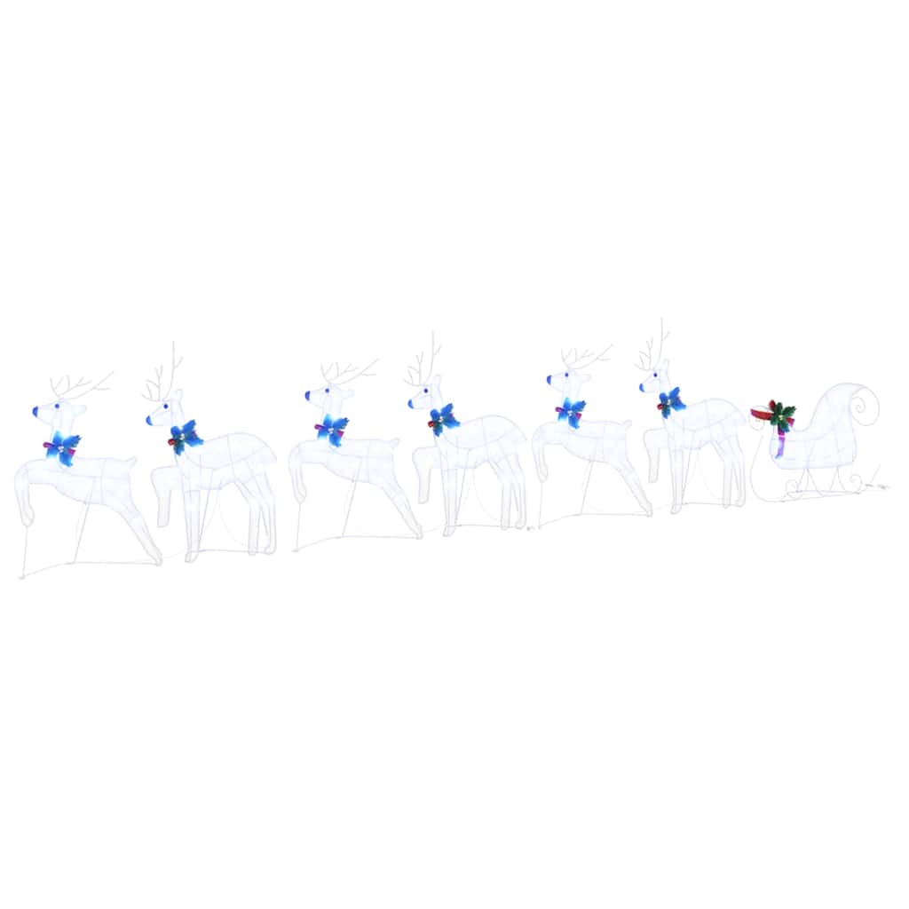 LED Rentiere 7 stk. Weiß 43 x 18 x 66 cm Stoff