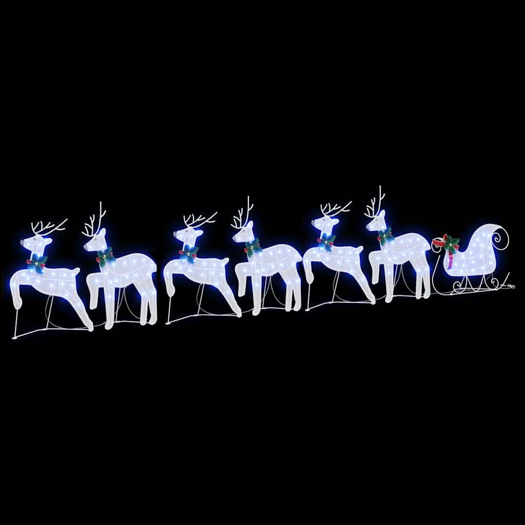 LED Rentiere 7 stk. Weiß 43 x 18 x 66 cm Stoff