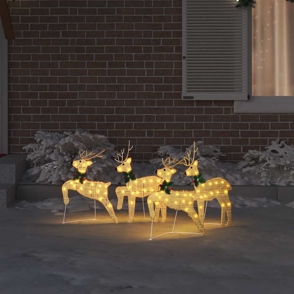 LED Rentiere 4 stk. Gold 45 x 19 x 65 cm Stoff