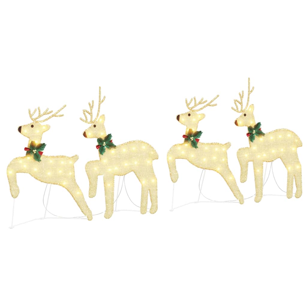 LED Rentiere 4 pcs Gold Stoff
