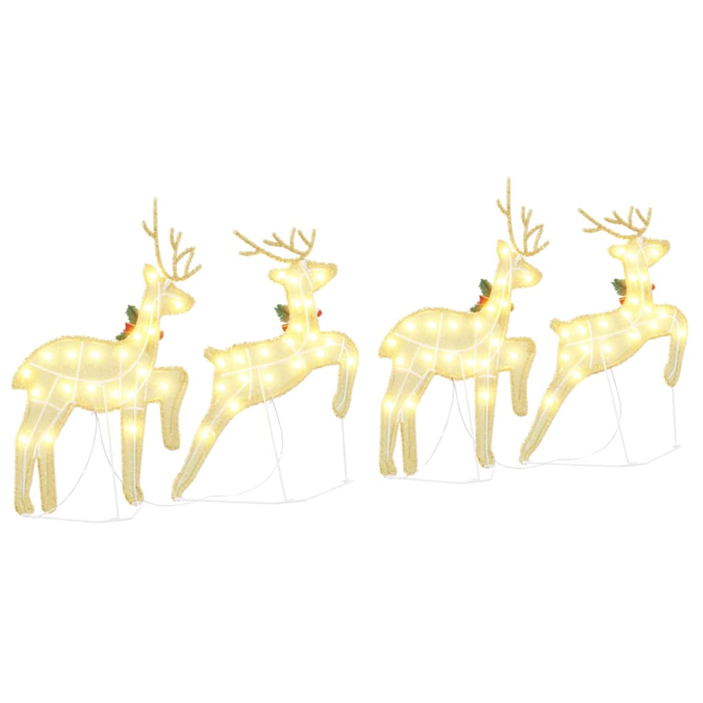 LED Rentiere 4 stk. Gold 45 x 19 x 65 cm Stoff