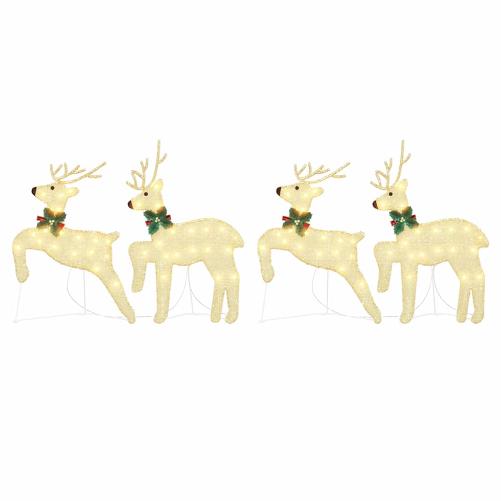 LED Rentiere 4 stk. Gold 45 x 19 x 65 cm Stoff