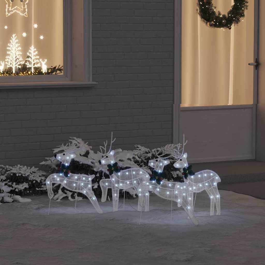 LED Rentiere 4 stk. Weiß 45 x 19 x 65 cm Stoff