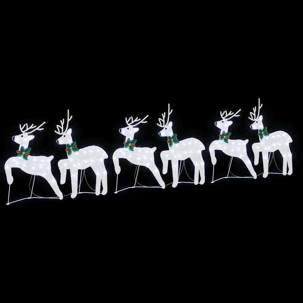 LED Rentiere 6 stk. Silber 45 x 19 x 65 cm Stoff