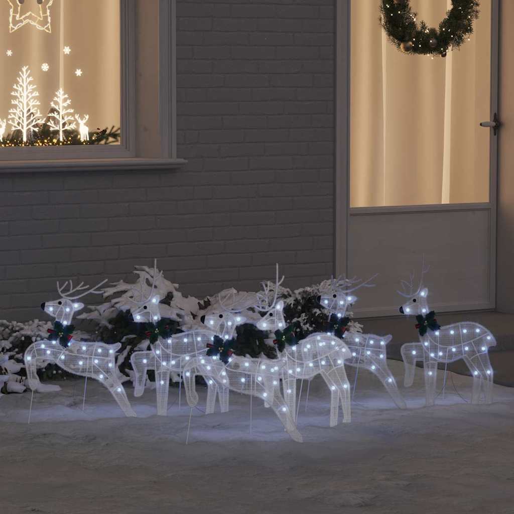 LED Rentiere 6 stk. Weiß 45 x 19 x 65 cm Stoff