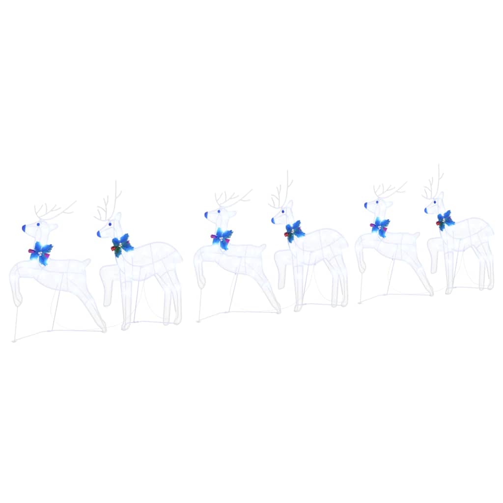 LED Rentiere 6 stk. Weiß 45 x 19 x 65 cm Stoff