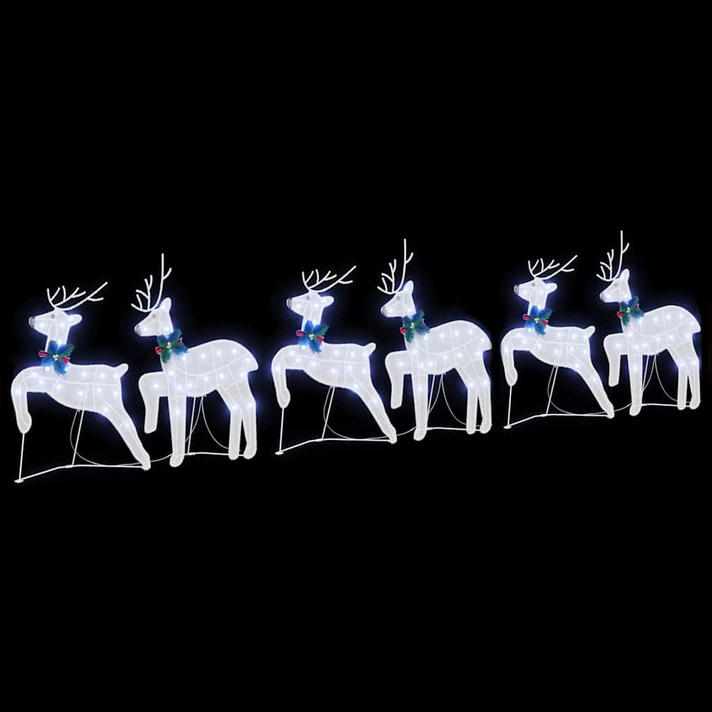 LED Rentiere 6 stk. Weiß 45 x 19 x 65 cm Stoff