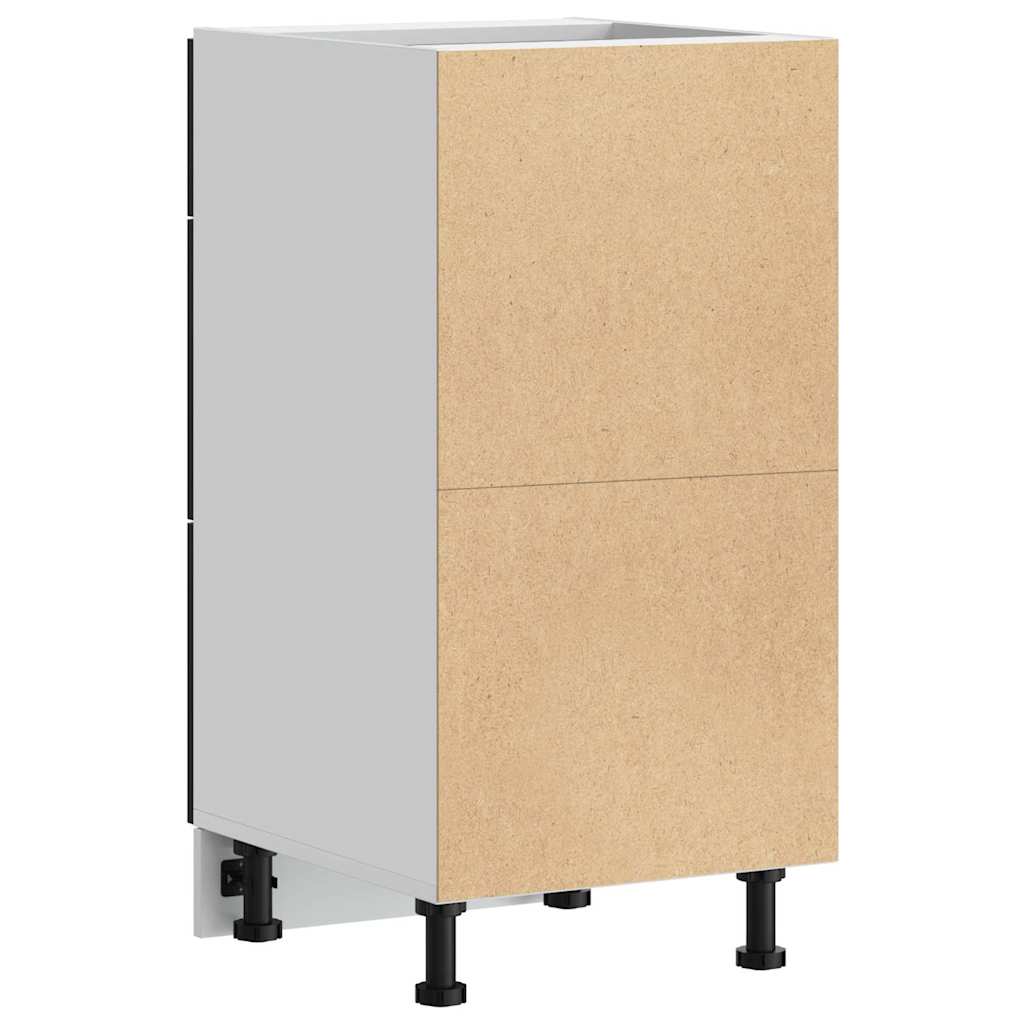 Küchenunterschrank Schwarz Eichen-Optik 40 x 46 x 81.5 cm