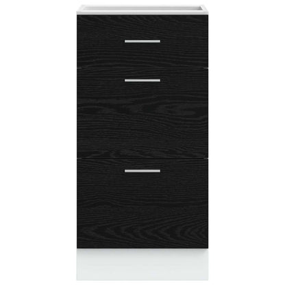Küchenunterschrank Schwarz Eichen-Optik 40 x 46 x 81.5 cm