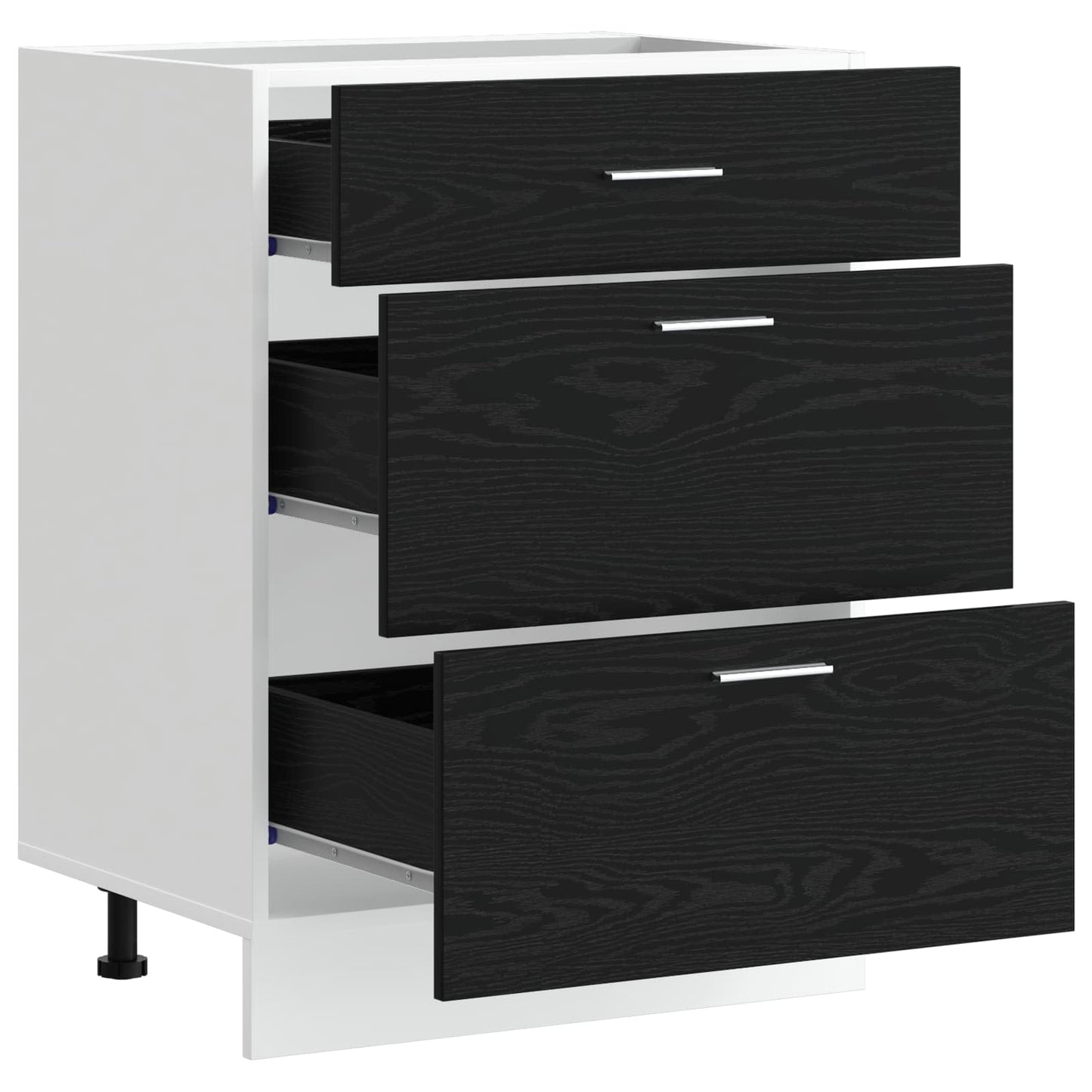 Küchenunterschrank Schwarz Eichen-Optik 60 x 46 x 81,5 cm