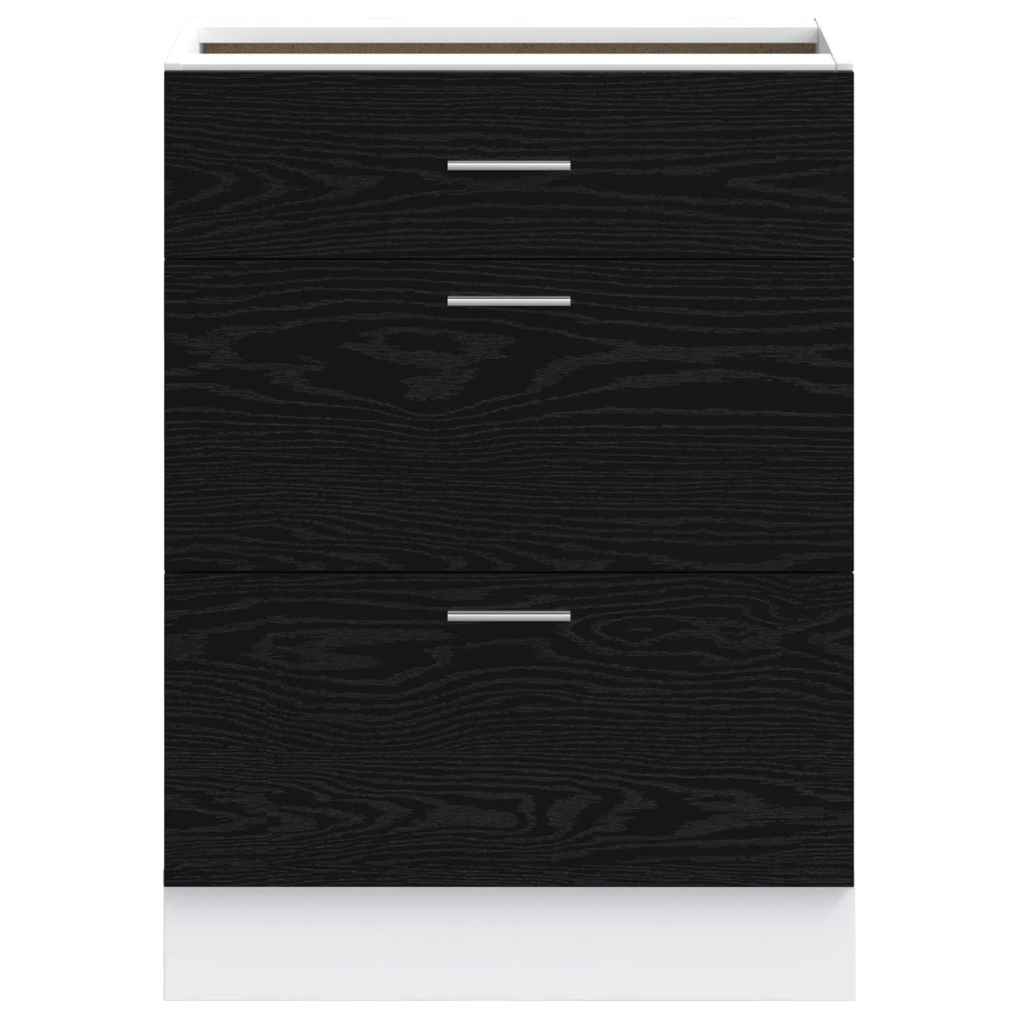 Küchenunterschrank Schwarz Eichen-Optik 60 x 46 x 81,5 cm