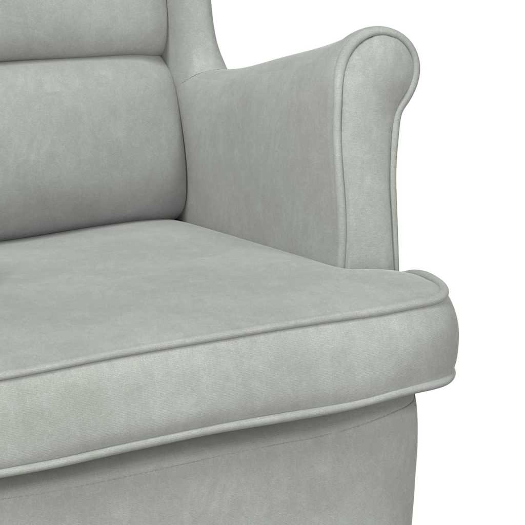 Sessel Hellgrau 71 x 92 x 91 cm Samt