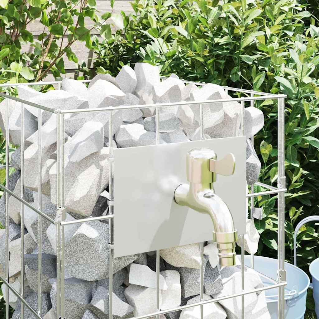 Gabionen Wasserhahn 4 Stk. Silber 25 x 25 x 50 cm