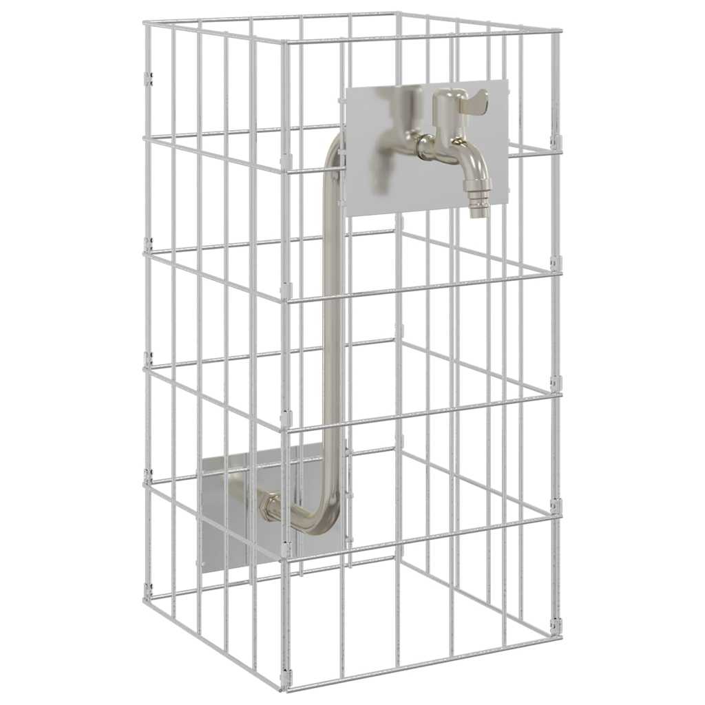 Gabionen Wasserhahn 4 Stk. Silber 25 x 25 x 50 cm