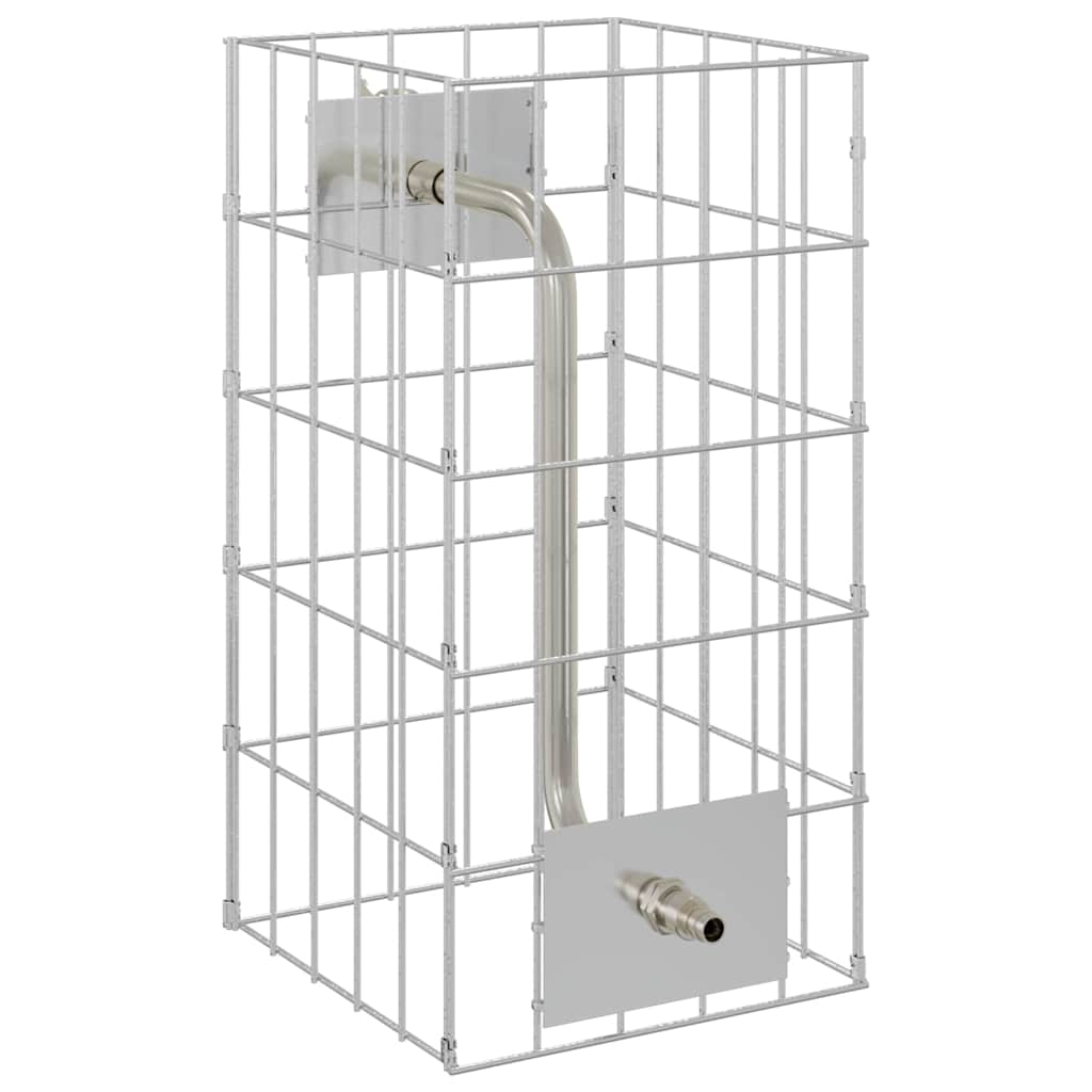 Gabionen Wasserhahn 4 Stk. Silber 25 x 25 x 50 cm