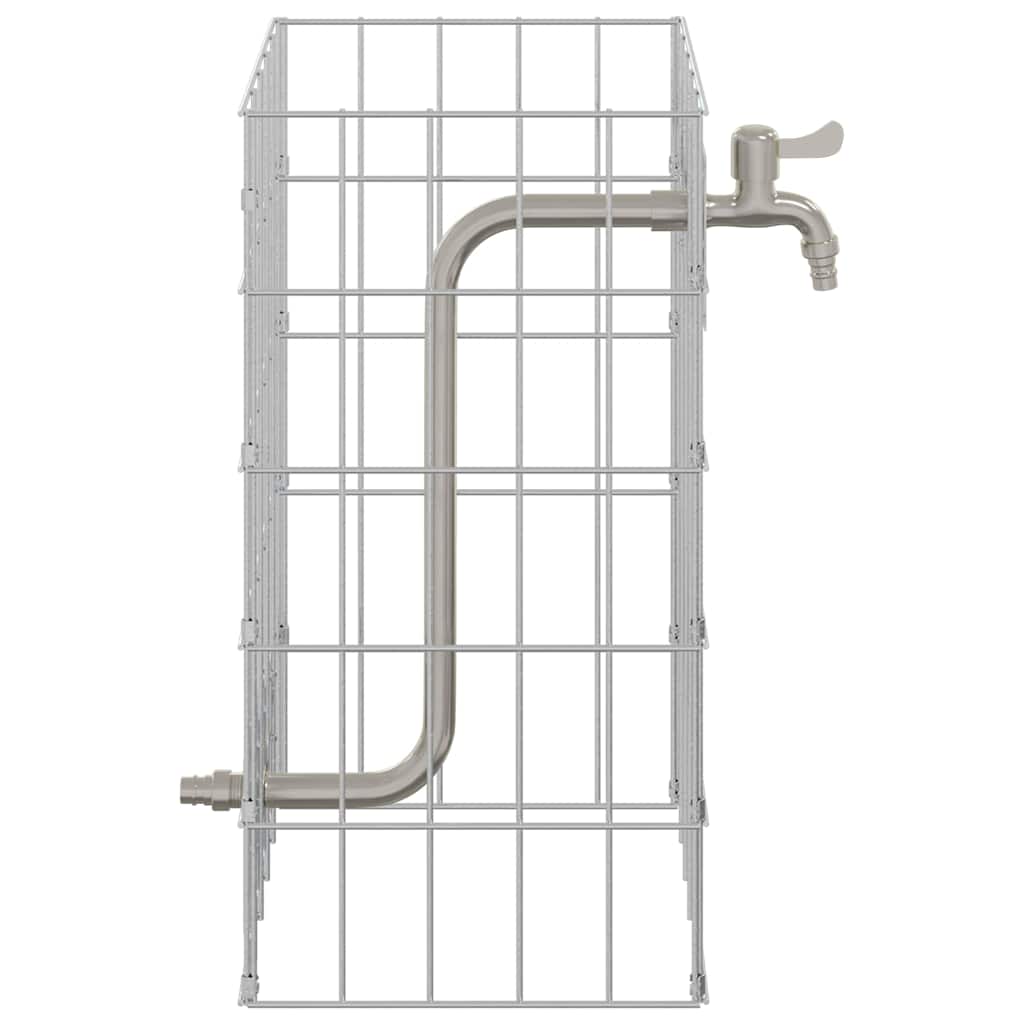Gabionen Wasserhahn 4 Stk. Silber 25 x 25 x 50 cm