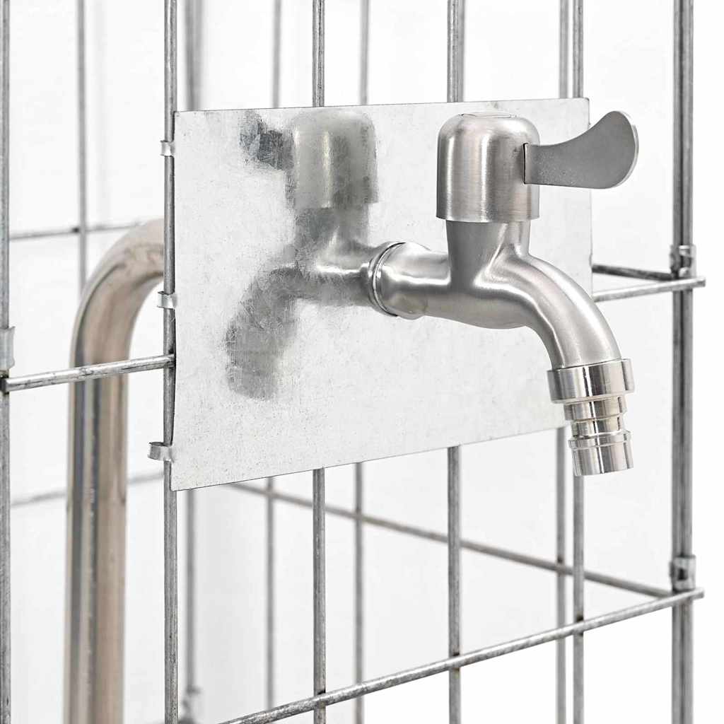 Gabionen Wasserhahn 4 Stk. Silber 25 x 25 x 100 cm