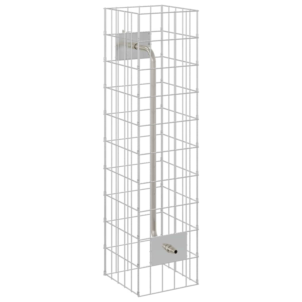 Gabionen Wasserhahn 4 Stk. Silber 25 x 25 x 100 cm