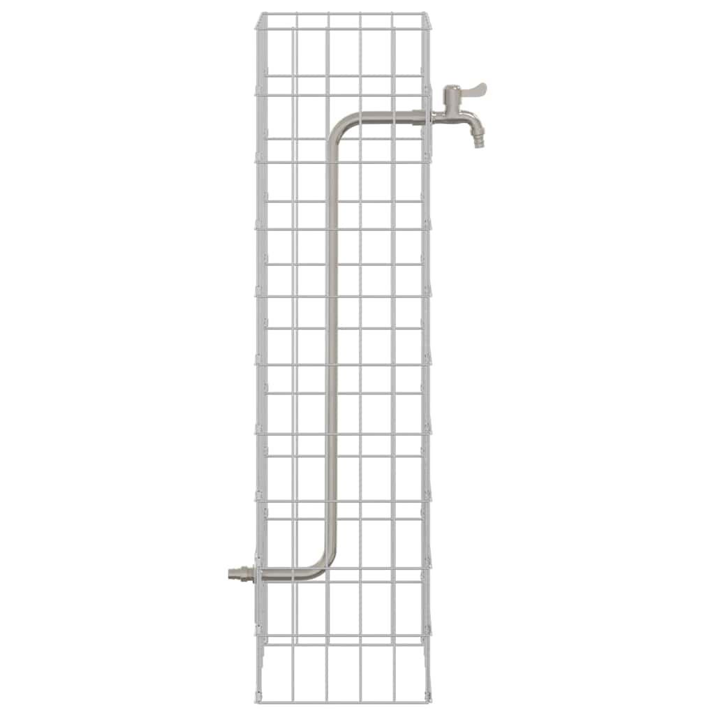 Gabionen Wasserhahn 4 Stk. Silber 25 x 25 x 100 cm