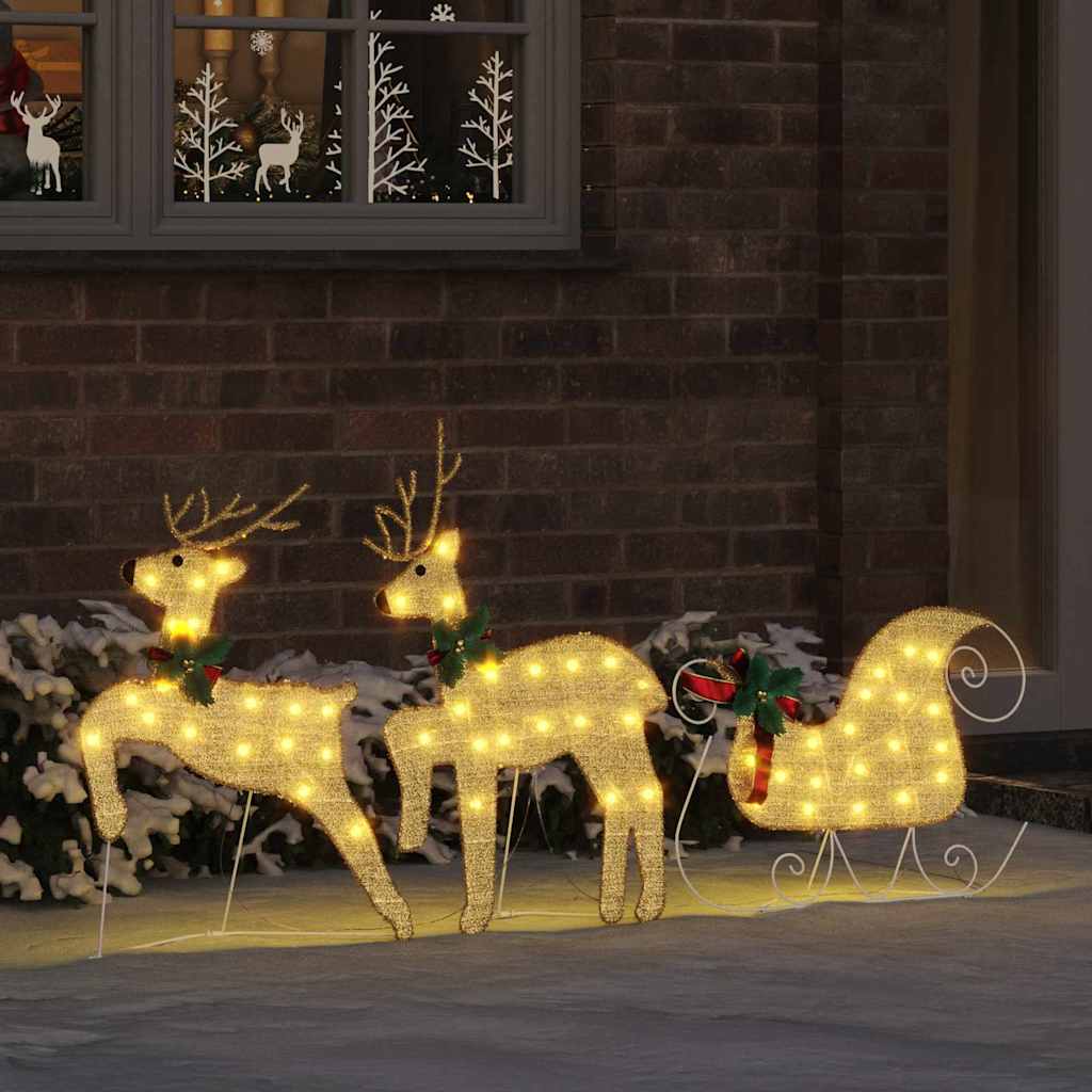 LED Rentiere 3 stk. Warmes Weiß 43 x 18 x 66 cm Stoff