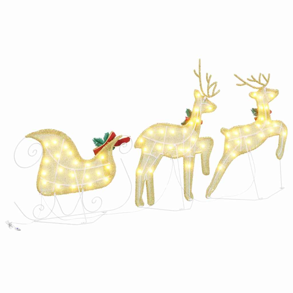 LED Rentiere 3 stk. Warmes Weiß 43 x 18 x 66 cm Stoff