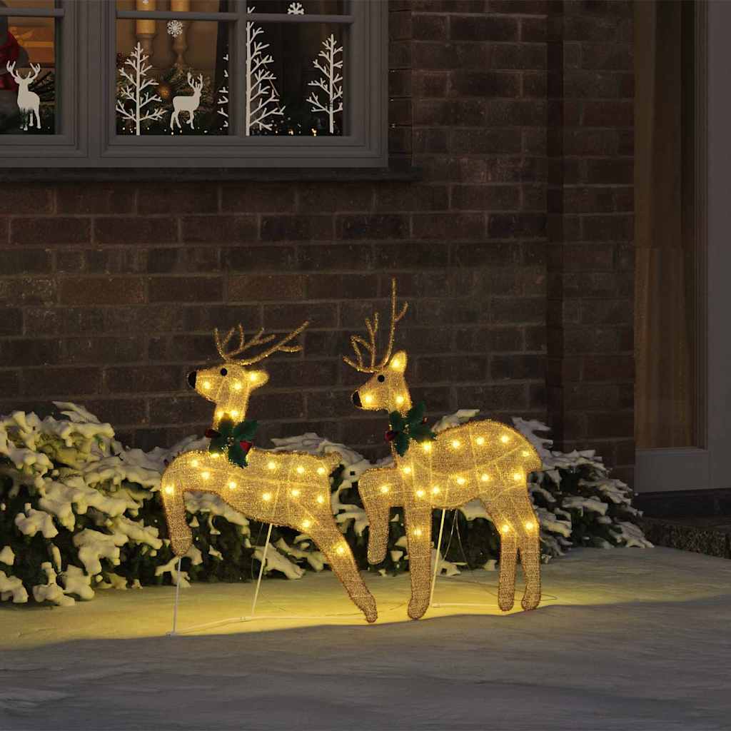 LED Rentiere 2 stk. Warmes Weiß 45 x 19 x 65 cm Stoff