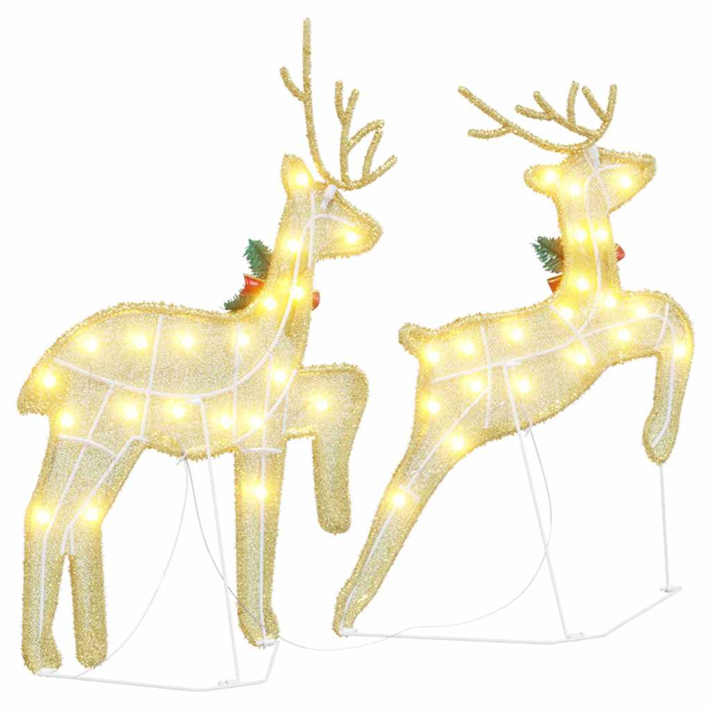 LED Rentiere 2 stk. Warmes Weiß 45 x 19 x 65 cm Stoff