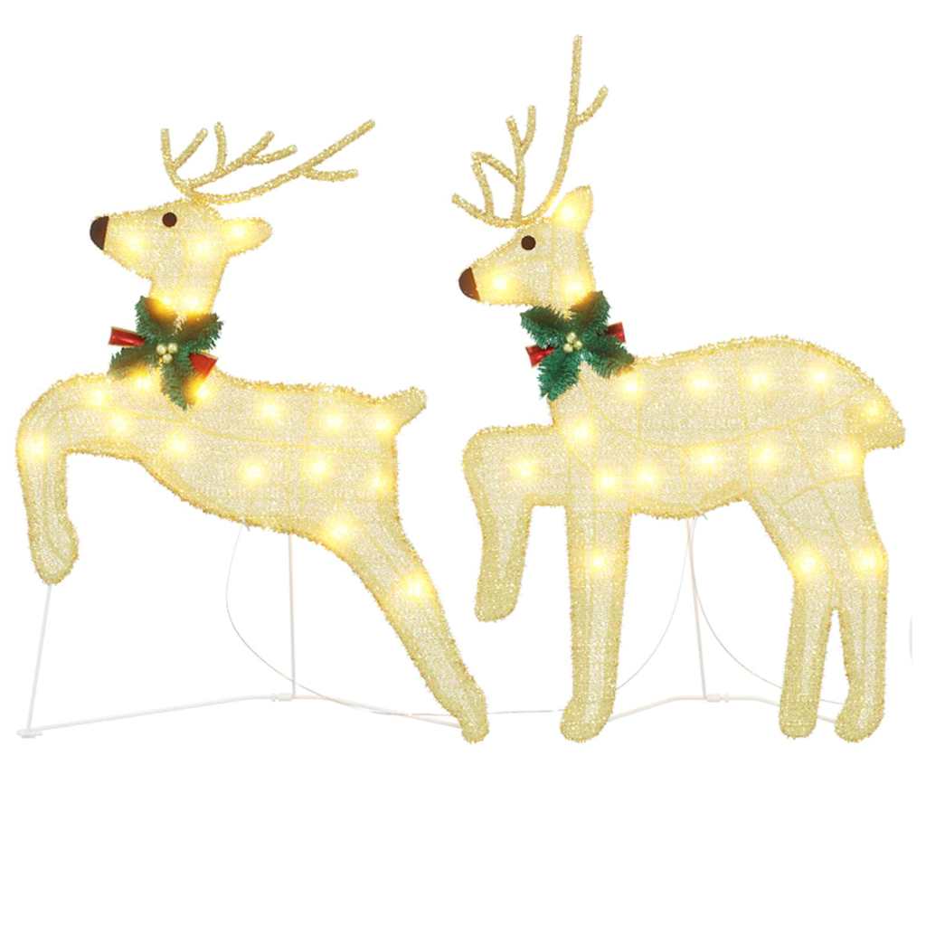 LED Rentiere 2 stk. Warmes Weiß 45 x 19 x 65 cm Stoff