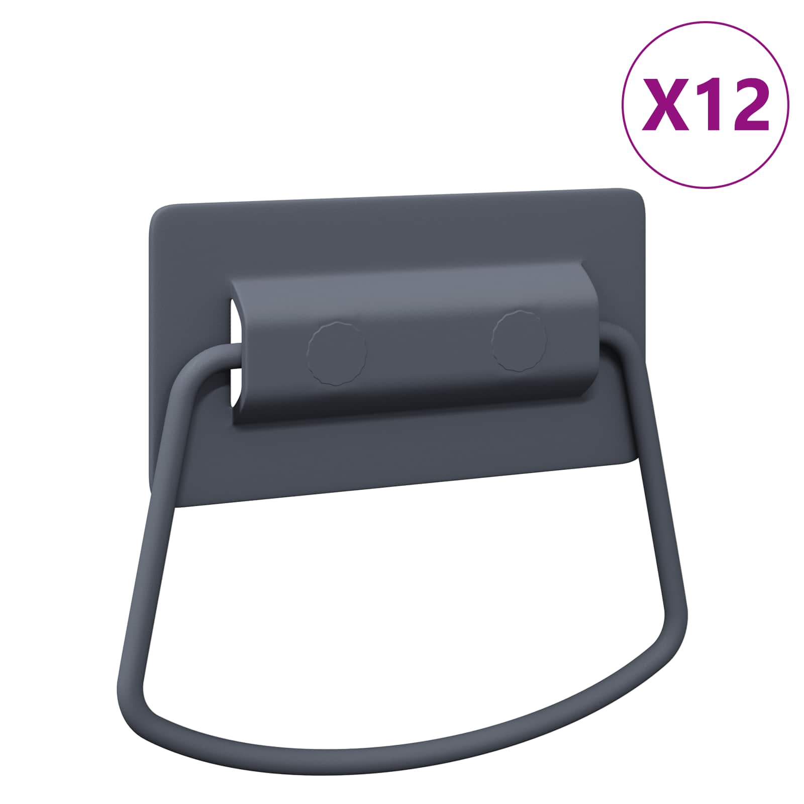 Schrankgriffe 12 stk. Anthrazit 85 x 45 mm Metall
