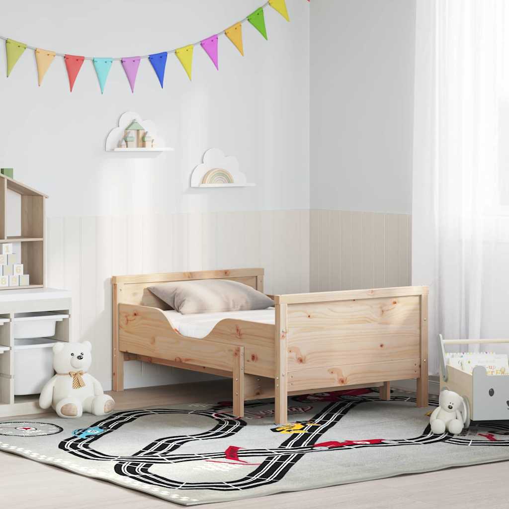 Bettgestell mit Matratze Braun 80 x 200 cm Massivholz Kiefer