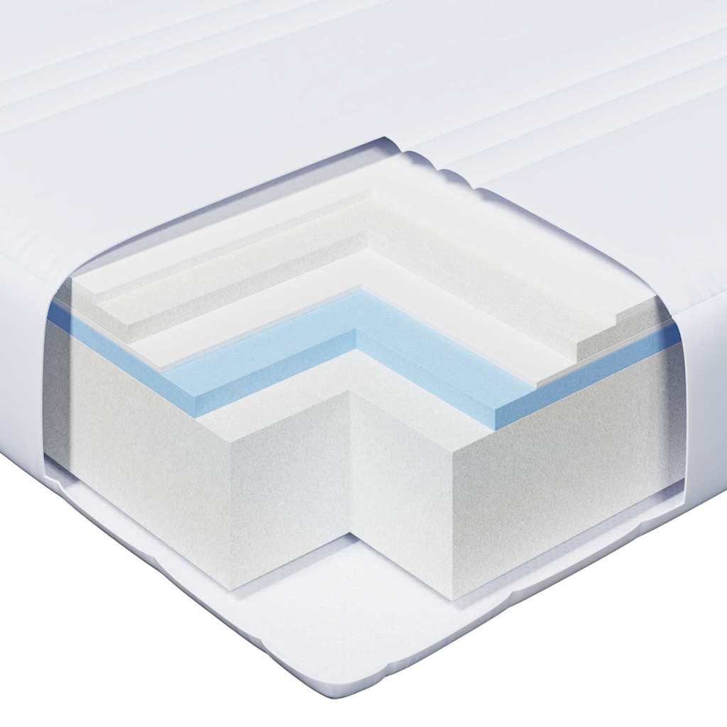 Bettgestell mit Matratze Weiß 80 x 200 cm Massivholz Kiefer