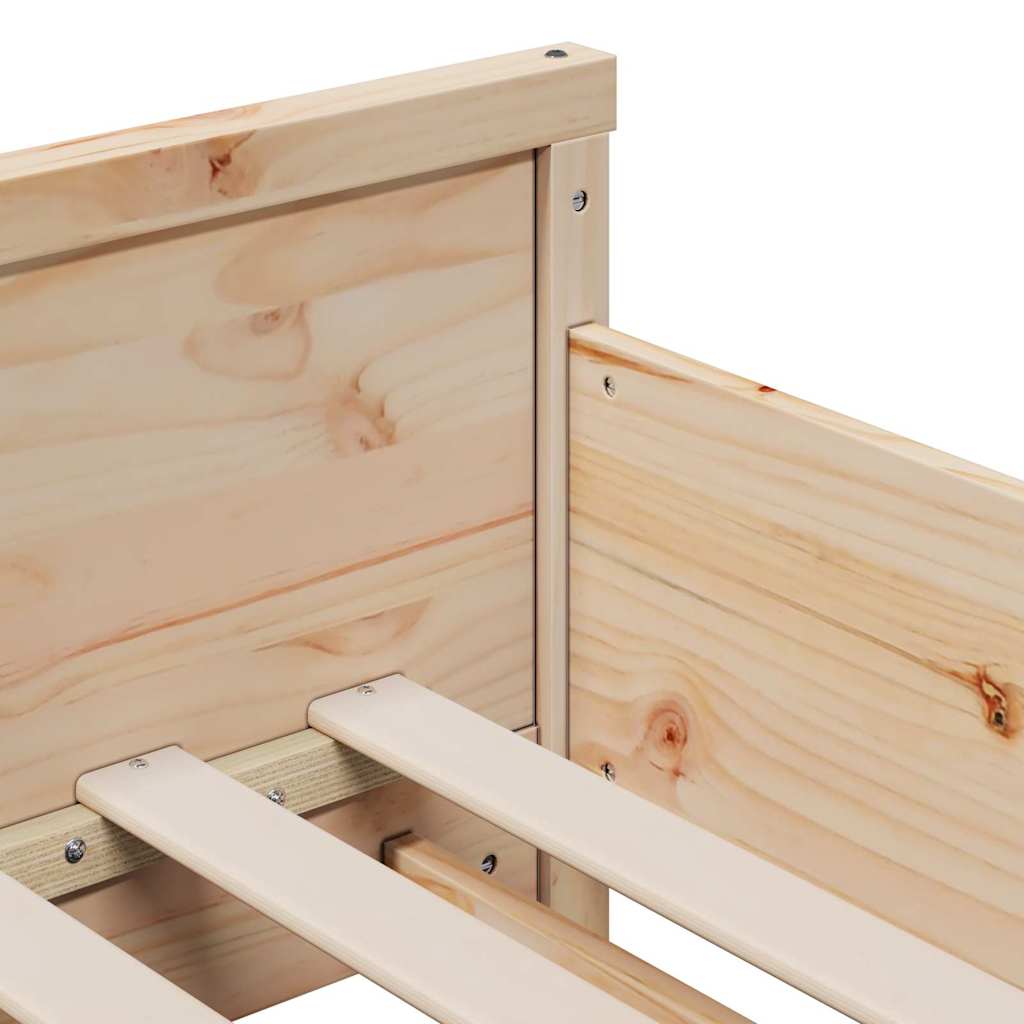 Bettrahmen mit Matratze Braun 80 x 200 cm Massives Kiefernholz