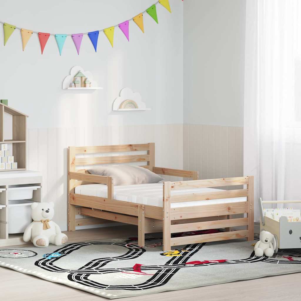 Bettrahmen mit Matratze Braun 80 x 200 cm Massives Kiefernholz