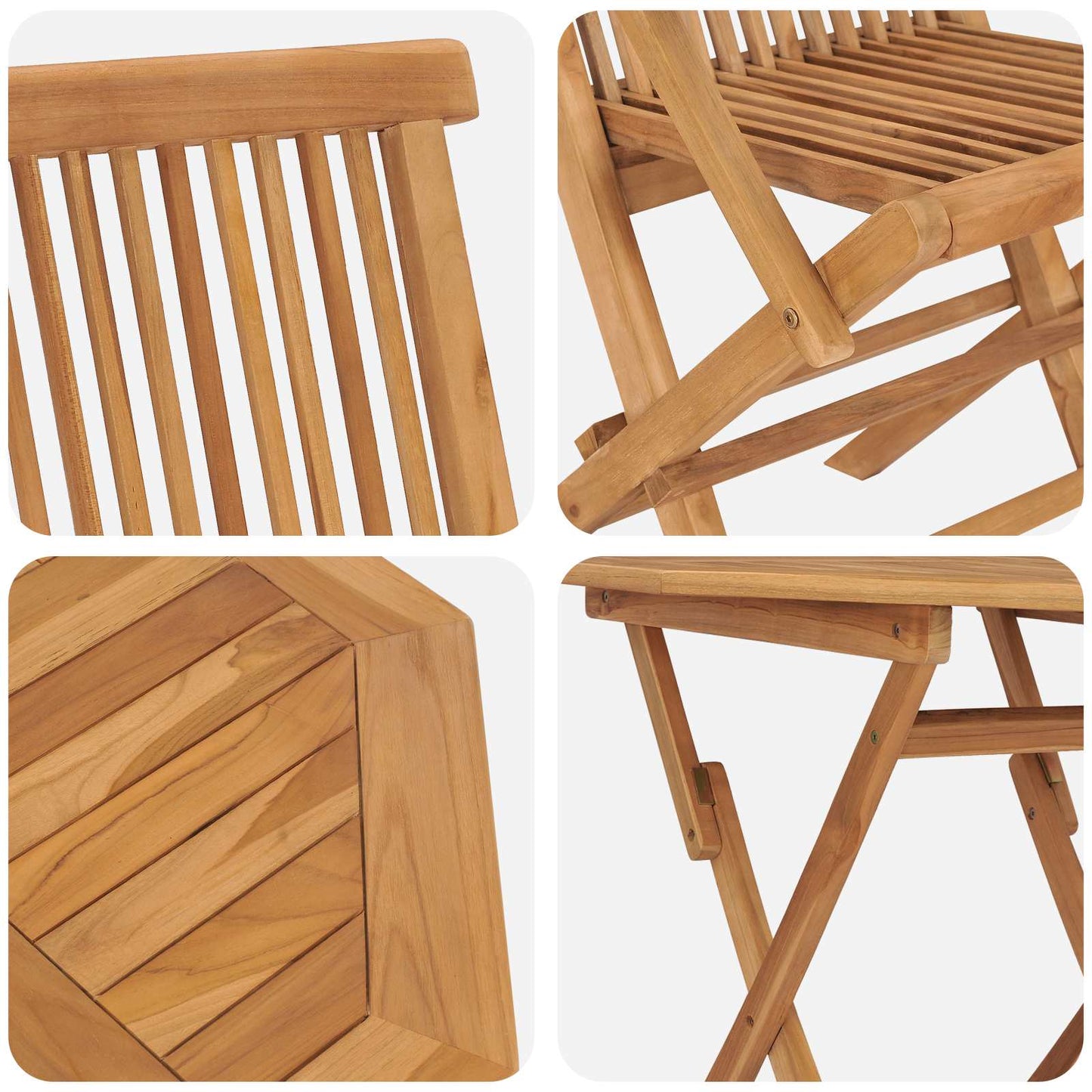 Garten Essgruppe 3 stk. Braun Massivholz Akazie