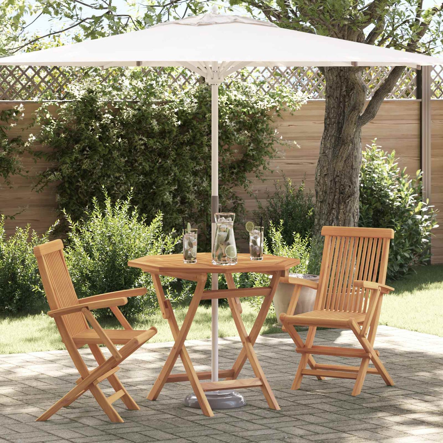 Garten Essgruppe 3 stk. Braun Massivholz Akazie