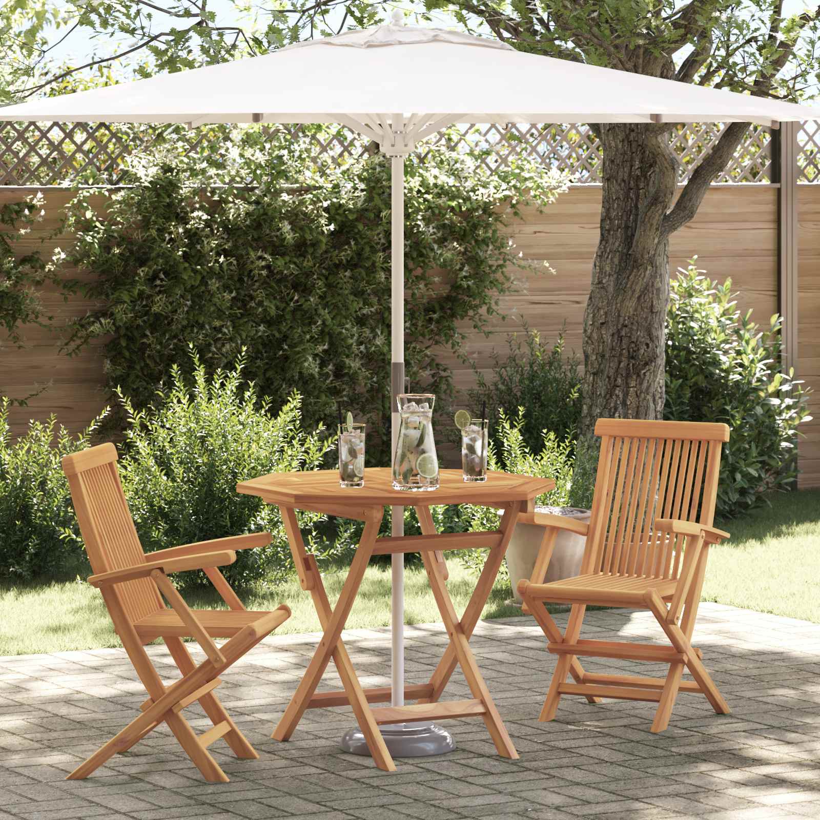 Garten Essgruppe 3 stk. Braun Massivholz Akazie