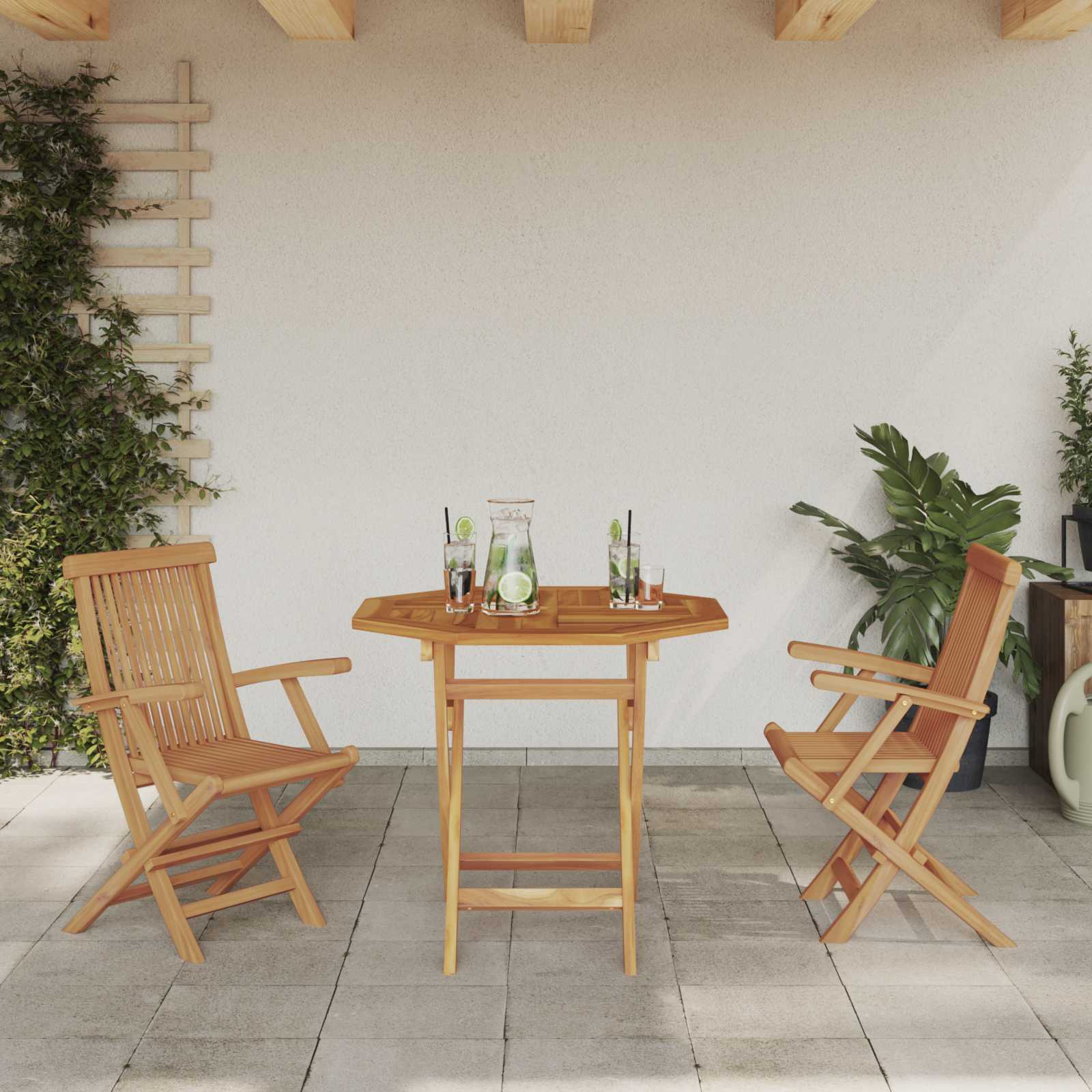 Garten Essgruppe 3 stk. Braun Massivholz Akazie