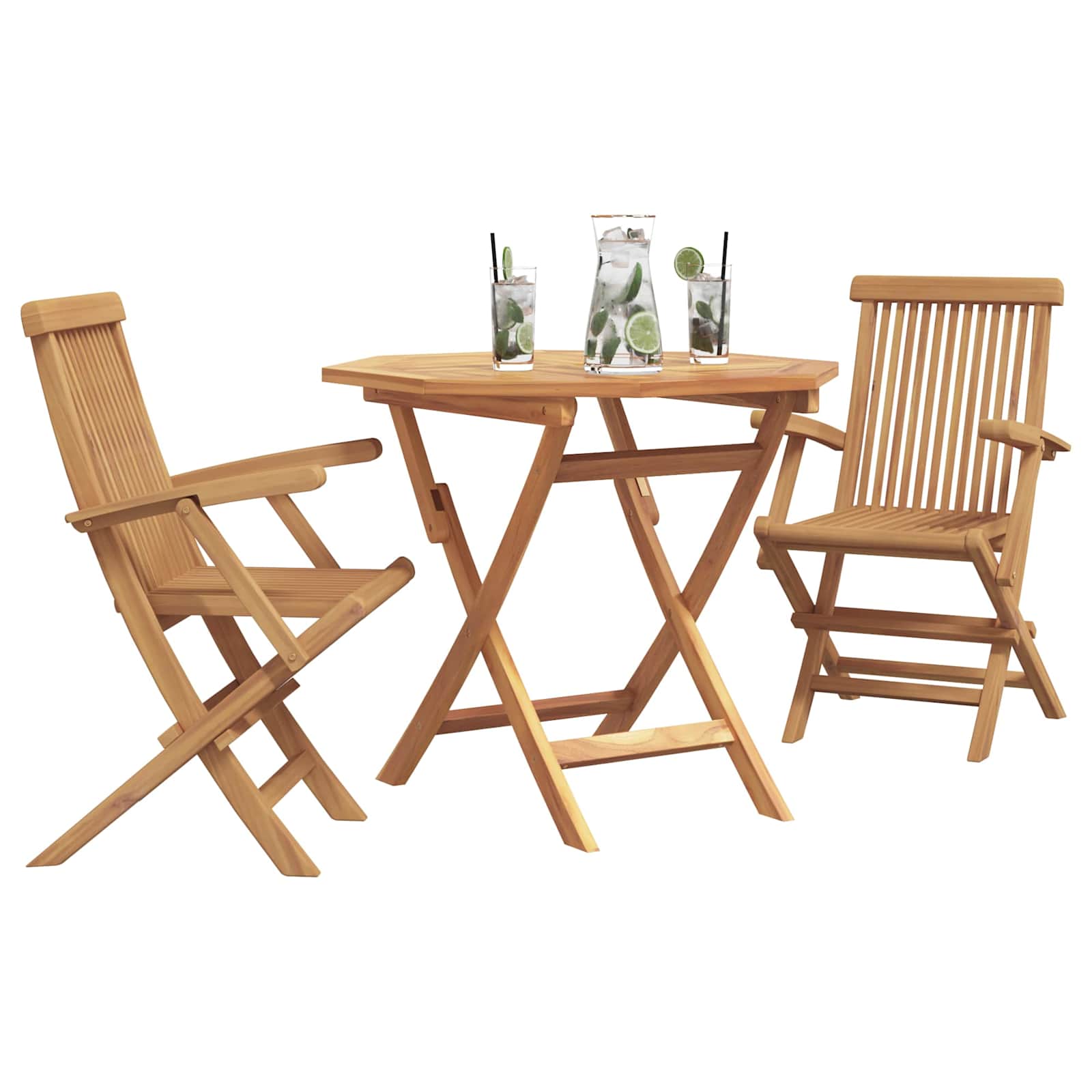 Garten Essgruppe 3 stk. Braun Massivholz Akazie