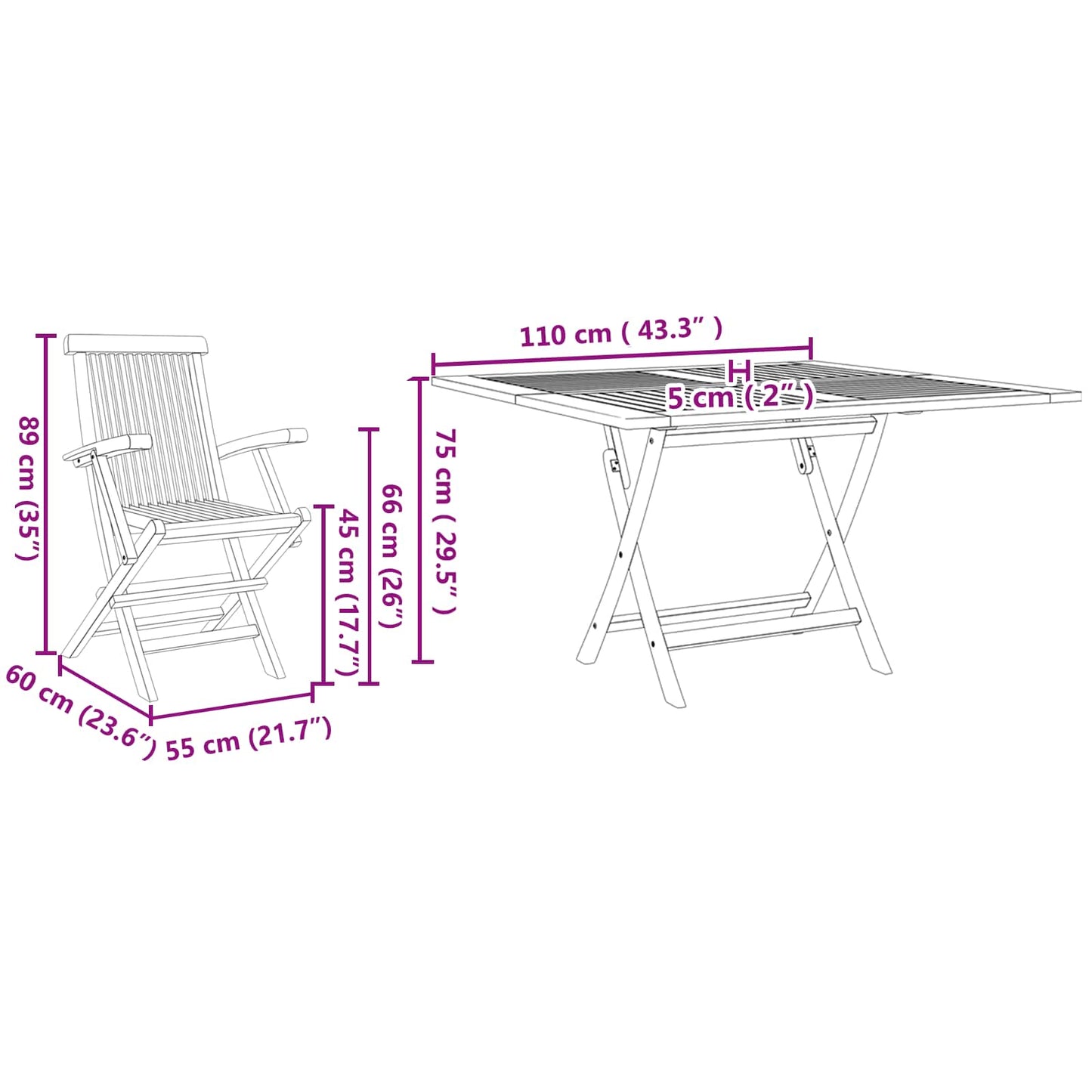 Garten Essgruppe Braun Massivholz Teak