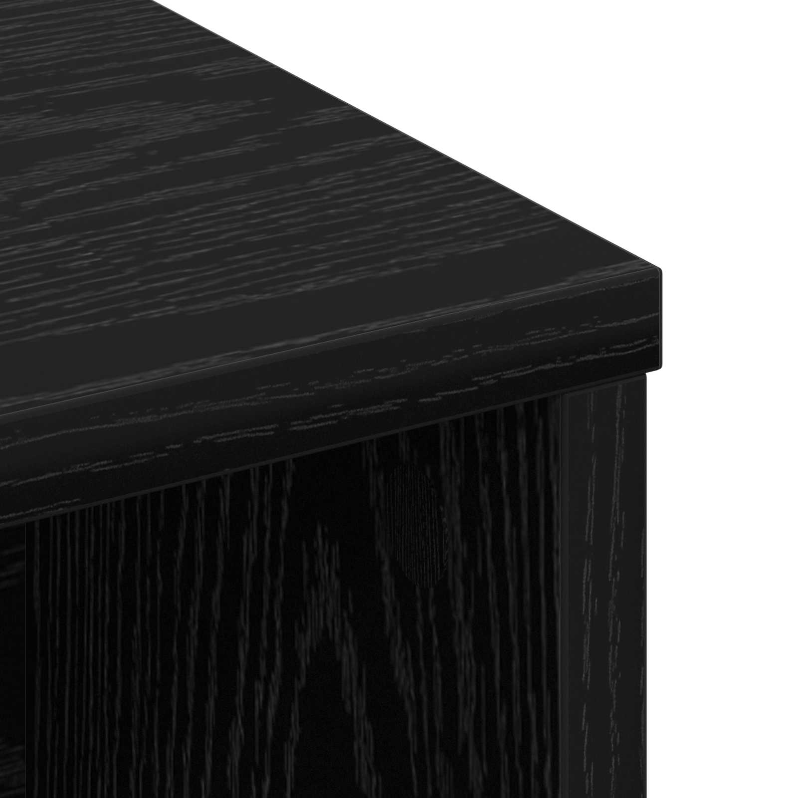 Kopfteil Schrank Schwarz Eichen-Optik Holzwerkstoff
