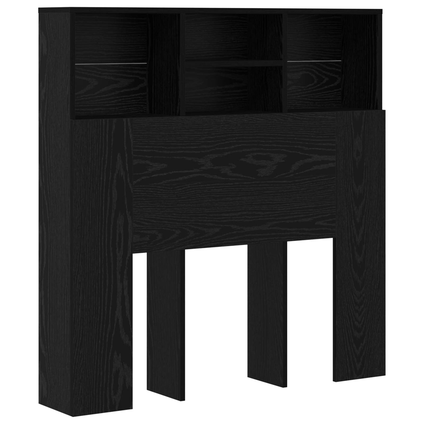 Kopfteil Schrank Schwarz Eichen-Optik Holzwerkstoff