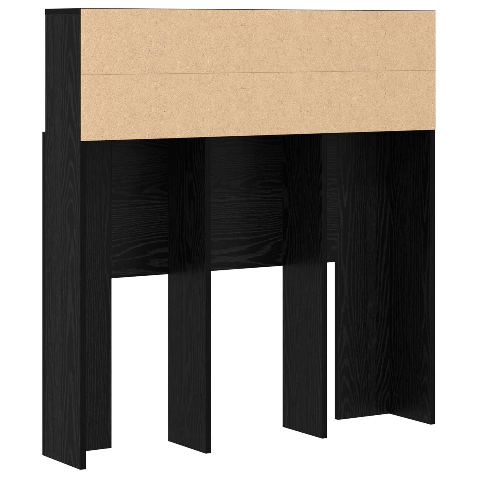 Kopfteil Schrank Schwarz Eichen-Optik Holzwerkstoff