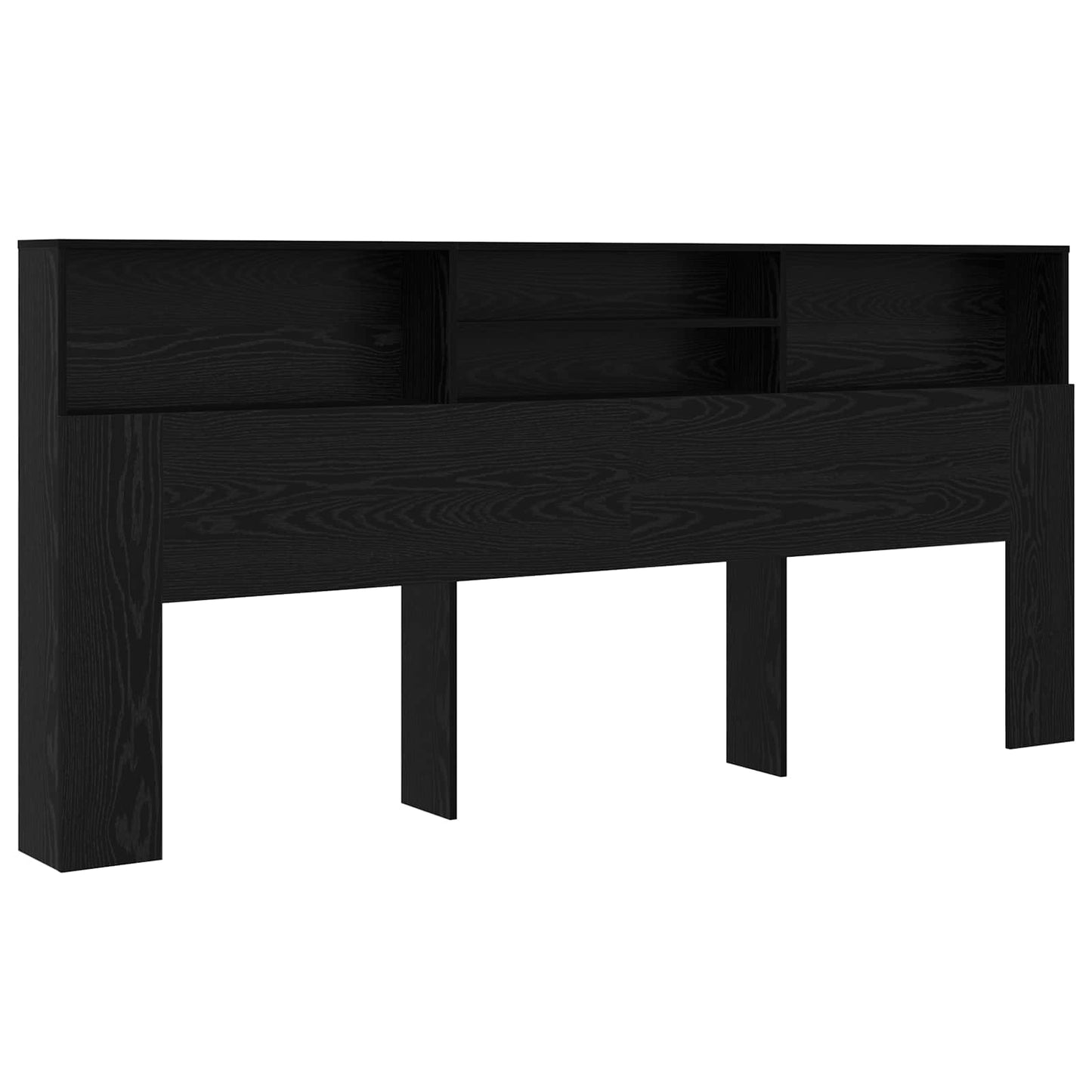 Kopfteil Schrank Schwarz Eichen-Optik Holzwerkstoff