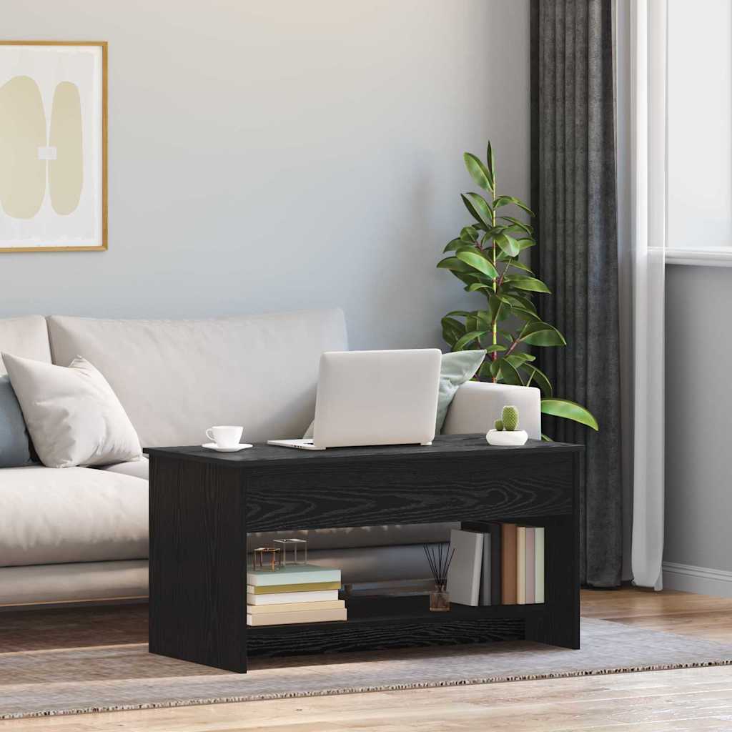 Couchtisch Schwarz Eichen-Optik 80 x 50.5 x 41.5 cm