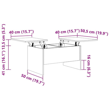 Couchtisch Artisan-Eiche 102 x 50,5 x 46,5 cm Holzwerkstoff