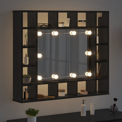 Spiegelschrank Schwarz Eichen-Optik 91 x 15 x 76,5 cm